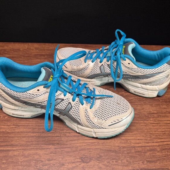 Asics GEL Blur33 T379N Women’s Running Shoes US 8 White Blue - Picture 2 of 4